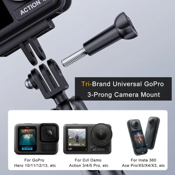 kf-S130d128c92ea4e4fac0087d631601cb5k Electric Suction Cup Camera Mount with 360° Ball Head Magic Arm, Three-Prong Claw Compatible with Various Sporting Cameras