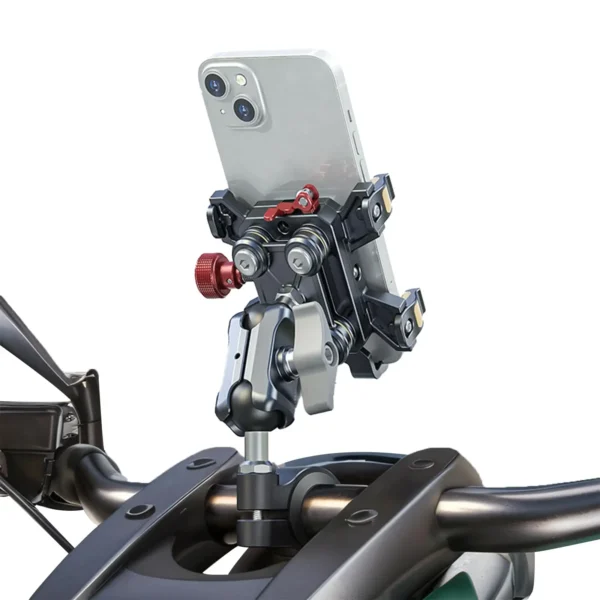 kf-S1fe516c112ab40feabea2ba86b05428cj Aluminum Motorcycle Phone Mount Holder with Vibration Dampener & High-Speed Secure Lock for 6"-7.2" Phone