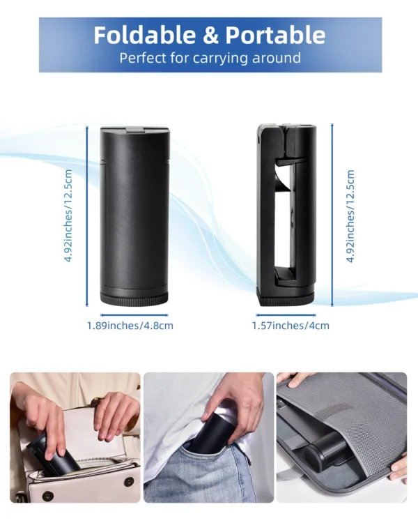 kf-S30e09d445b1c44b58a98070b1c52b401V Eary Airplane Travel Essentials Phone Holder Universal Handsfree Phone Mount Stand for Flying Desk with 360°Rotation Pocket Size