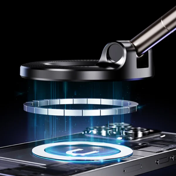 Magnetic Car Phone Holder Mount - 360° Rotation & Foldable Design, Super Strong Vacuum Suction for IPhone/Samsung/Huawei