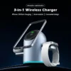 Qi2 15W 3-in-1 Auto-Rotating Magnetic Wireless Charger for IPhone 16/15/14 Pro Max & Apple Watch - Fast Charging Station