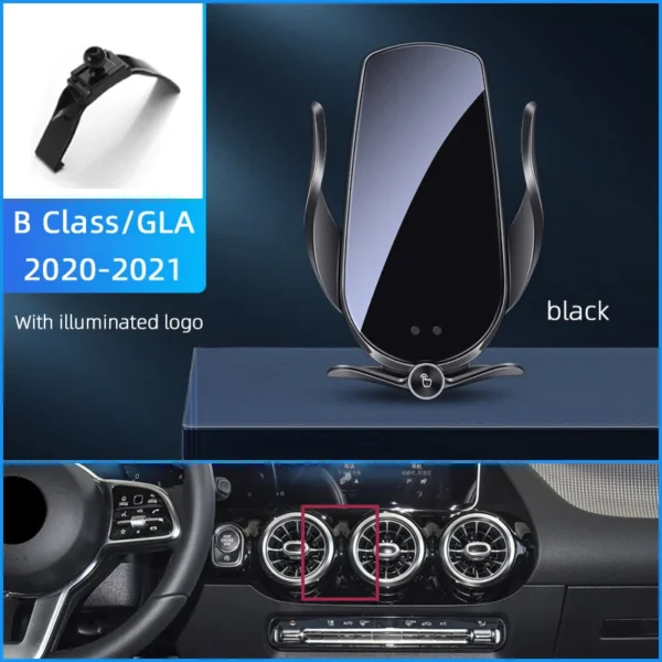 For Mercedes Benz A B C E S G Class GLA GLB GLC GLE GLS CLS V260 Vito AMG Wireless Charging Car Phone Holder Charger Accessories