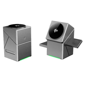 Qi2 3-in-1 Wireless Charging Station for iPhone 16/15 Pro Max, AirPods and Apple Watch, Travel-Friendly Foldable Charger Dock