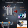 kf-Sef741a9e16ec4bbb92aa44daa6b0e6ec6 Aluminum Motorcycle Phone Mount Holder with Vibration Dampener & High-Speed Secure Lock for 6"-7.2" Phone